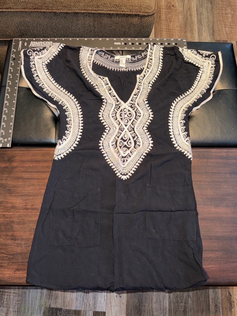Embroidered Black Women’s Tunic dress